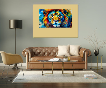 Модульная картина Лев - царь зверей