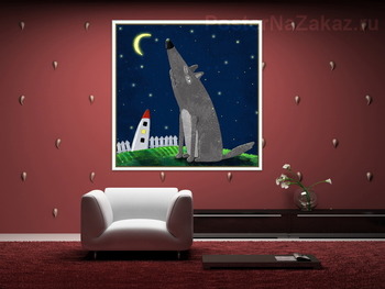 Модульная картина Ночной волк