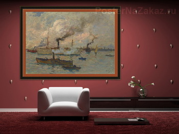 Модульная картина Лодки рядом с портом