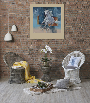 Модульная картина Белая лошадь