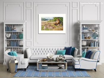 Модульная картина Львы на отдыхе