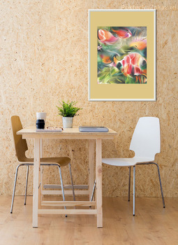 Модульная картина Красные рыбы в зелёной воде