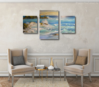 Модульная картина Морской прибой