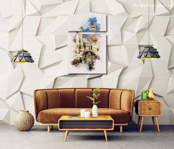 Модульная картина Венеция, акаврельный скетч