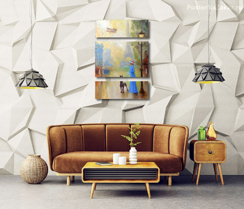 Модульная картина Защитник. Парижские зарисовки.