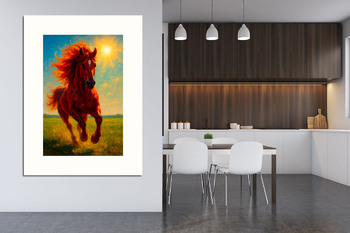 Модульная картина Красный конь