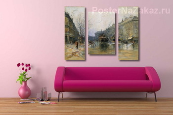 Модульная картина Париж уличная сцена