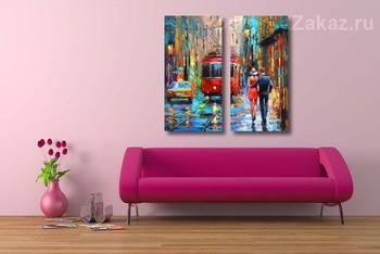 Модульная картина Среди вечерних огней