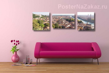 Модульная картина Панорама старой Вероны