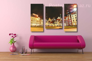 Модульная картина Вечер в городе