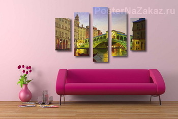 Модульная картина Мост поцелуев в Венеции