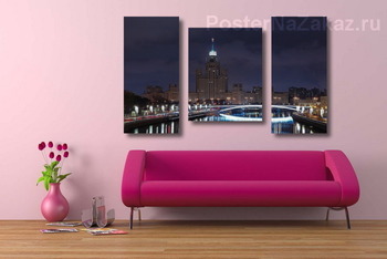 Модульная картина Дом на Котельнической набережной