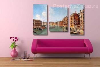Модульная картина Прекрасный вид на Венецию. Глядя северу Гранд-канал от моста Риа