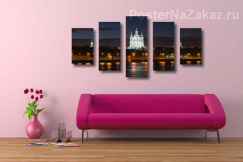 Модульная картина Смольный вечером.