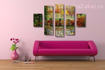 Модульная картина Зеркало осени