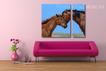 Модульная картина Вольный табун