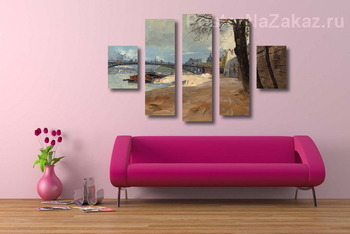 Модульная картина Набережная, Мост Святых-отцов