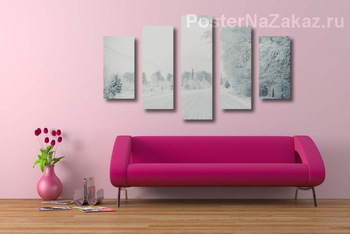 Модульная картина Зимняя дорога