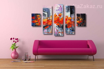 Модульная картина Город в лисьих одеждах