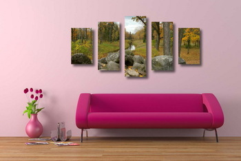 Модульная картина Роняет лес багряный свой убор