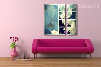 Модульная картина Коллаж. Белая орхидея