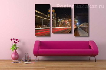 Модульная картина На Большеохтинском мосту.