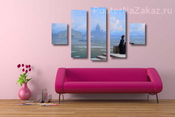 Модульная картина Ледоход на реке Неве в Санкт-Петербурге