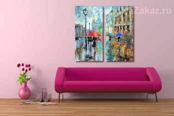 Модульная картина Зонтики