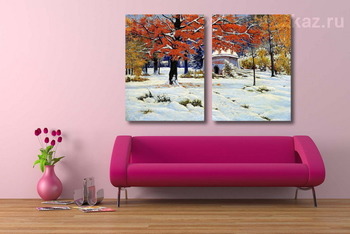 Модульная картина Ранний снег