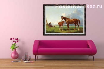 Модульная картина Лошадь с жеребенком