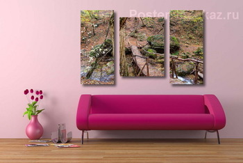 Модульная картина Мостик к водопаду Джур-Джур