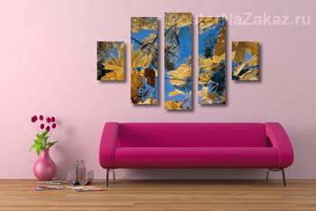 Модульная картина Голубое и желтое