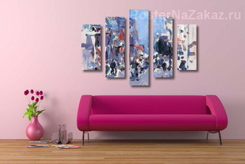 Модульная картина Парижская улица, 1907