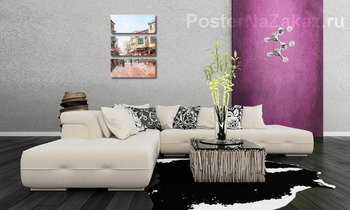 Модульная картина Восточная уличная сцена