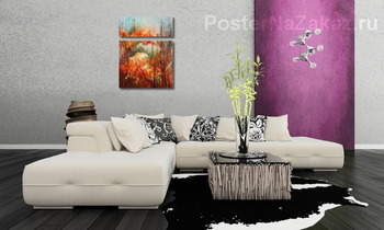Модульная картина Рябиновая осень