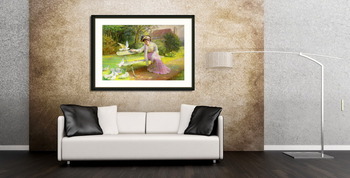 Модульная картина Кормление голубей