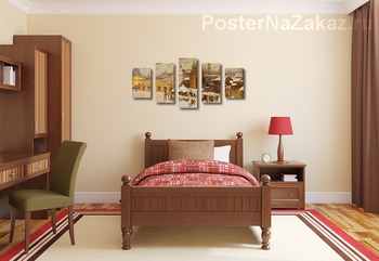 Модульная картина Гуляки перед Кремлем, Москва