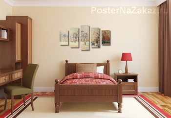 Модульная картина Париж, Сад Тюильри, Карусели Лувра