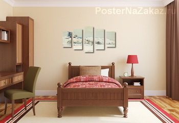 Модульная картина Зимний пейзаж,Стокгольм