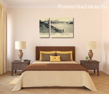 Модульная картина Набережная Храма Христа Спасителя 1900 – 1902