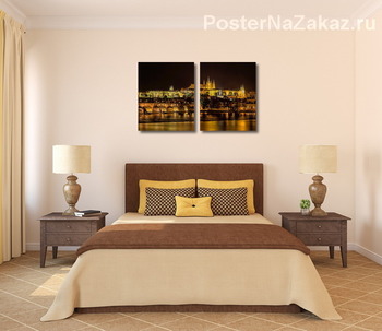 Модульная картина Золотая Прага