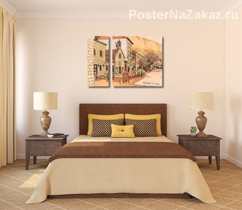 Модульная картина Улица в Которе. Черногория