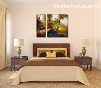 Модульная картина Мостик в осень