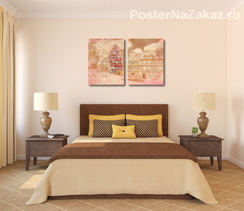 Модульная картина Площадь в Франконии Мильтенберг