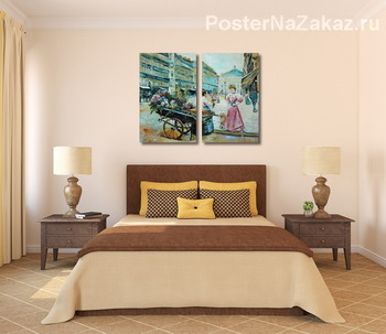 Модульная картина Парижская цветочница