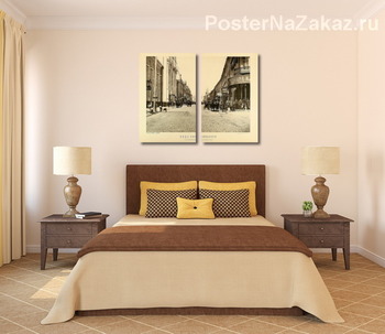 Модульная картина Вид Никольской ,1886