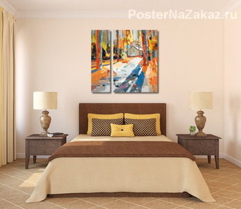 Модульная картина Дом в лесу