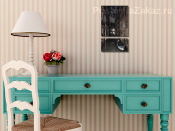 Модульная картина Ночь на канале