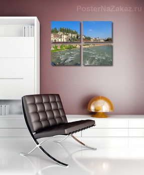 Модульная картина Набережная Адиже в Вероне
