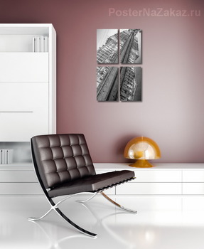 Модульная картина Город в диагонали